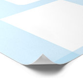 Blue Gingham Baby Shower Welcome Sign Poster  ポスター (角)
