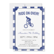 Blue Gingham BMX Bike Birthday Party