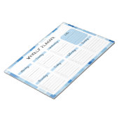 Blue Gingham Border, Undated Weekly Planner ノートパッド (アングル)