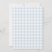 Blue Gingham Bow Boy Baby Shower 招待状 (裏面)