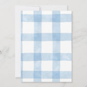 Blue Gingham Boy Baby Shower Invitation 招待状 (裏面)