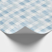 Blue Gingham Check for Baby Boy Nursery,Soft Plaid ラッピングペーパー (角)
