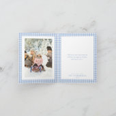 Blue Gingham Christmas Photo シーズンカード (内部)