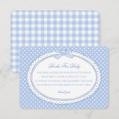 Blue Gingham Coquette Books for Baby エンクロージャーカード (正面/裏面)
