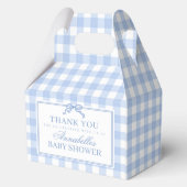 Blue Gingham Coquette Bow Baby Shower Gable Favor フェイバーボックス (裏面)
