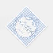 Blue Gingham Coquette Bow Baptism Table Decor スタンダードランチョンナプキン (角)