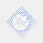 Blue Gingham Coquette Bow Bridal Shower Dessert スタンダードランチョンナプキン (角)