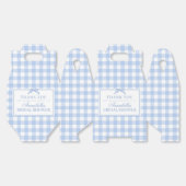 Blue Gingham Coquette Bow Bridal Shower Favor フェイバーボックス (見開き)