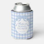Blue Gingham Coquette Bow Bridal Shower Favor 缶クーラー (缶裏面)