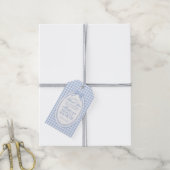 Blue Gingham Coquette Bow Bridal Shower Favors ギフトタグ (より糸付き)