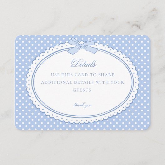 Blue Gingham Coquette Bow Details Card エンクロージャーカード (正面)