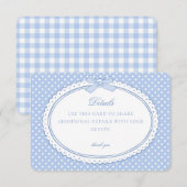 Blue Gingham Coquette Bow Details Card エンクロージャーカード (正面/裏面)