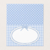 Blue Gingham Coquette Bow Place Card Table Decor (外部フラット)
