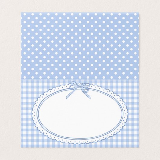 Blue Gingham Coquette Bow Place Card Table Decor (外部フラット)
