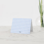 Blue Gingham Coquette Bow Thank You Card  サンキューカード (裏面)