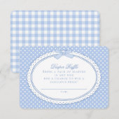 Blue Gingham Coquette  Diaper Raffle エンクロージャーカード (正面/裏面)