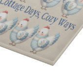 Blue Gingham Cottage Hen  カッティングボード (角)
