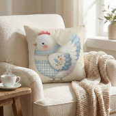 Blue Gingham Cottage Hen クッション