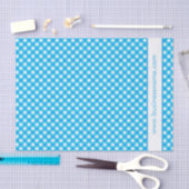 Blue Gingham Custom Text 薄葉紙 (クラフト)