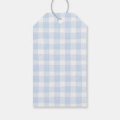 Blue Gingham Elegant Teddy Bear Baby Shower ギフトタグ (裏面)