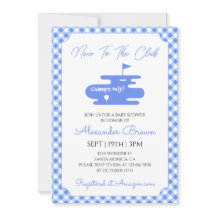 Blue Gingham Golf Baby Shower
