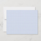 Blue Gingham Hot Air Balloon Nursery Note Card 招待状 (裏面)