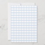 Blue Gingham Little Lamb Baby Shower Invitation 招待状 (裏面)