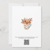 Blue Gingham Off the Market QR Code Bridal Shower  招待状 (裏面)