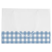 Blue Gingham Personalized Baby Welcome Gift Bag  ラージペーパーバッグ (裏面)