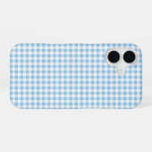 Blue Gingham Phone Case iPhone 16ケース (裏面横)