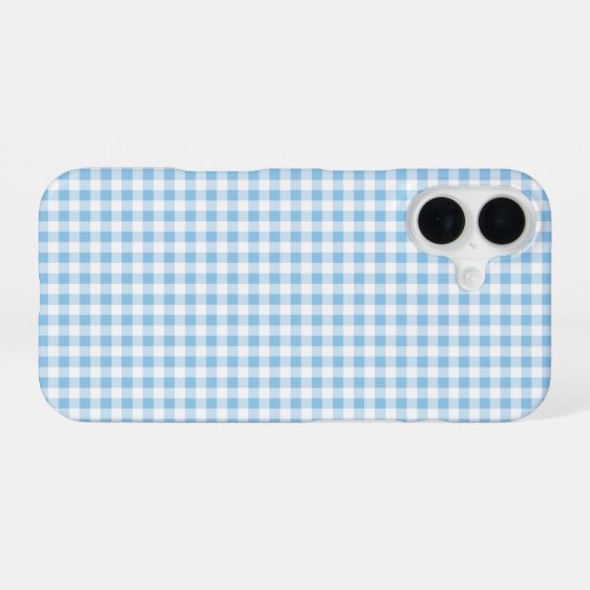 Blue Gingham Phone Case iPhone 16ケース (裏面横)