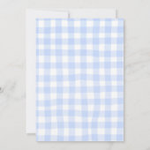 Blue Gingham Plaid BabyQ baby shower Invitation 招待状 (裏面)