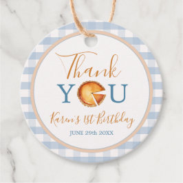 Blue Gingham Pumpkin Pie Thank You Favor Tag フェイバータグ