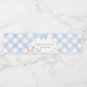 Blue Gingham Silly Goose Baby Shower ペットボトルラベル (シングルラベル)