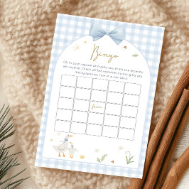 Blue Gingham Silly Goose Baby Shower Bingo Game