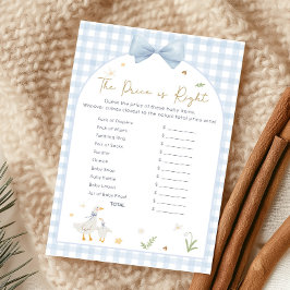 Blue Gingham Silly Goose Baby Shower Price Game