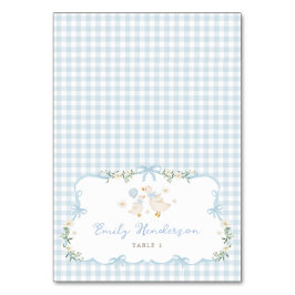 Blue Gingham Silly Goose Table Place Cards テーブルナンバー