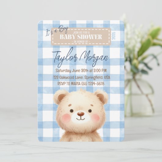 Blue Gingham Teddy Bear 招待状 (スタンド正面)
