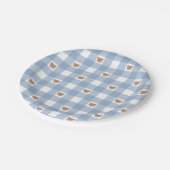 Blue Gingham Teddy Bear- Bearly Wait Baby Boy Show ペーパープレート (アングル)