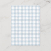 Blue Gingham Teddy Bear Diaper Raffle Ticket エンクロージャーカード (裏面)
