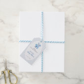 Blue Gingham Teddy Bear Neutral Baby Shower ギフトタグ (より糸付き)