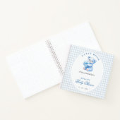 Blue Gingham Teddy Bear Neutral Baby Shower ノートブック (内部)