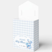 Blue Gingham Teddy Bear Neutral Baby Shower フェイバーボックス (見開き)