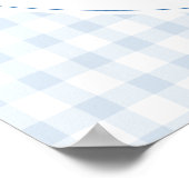 Blue Gingham Teddy Bear Neutral Baby Shower ポスター (角)