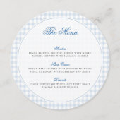 Blue Gingham Teddy Bear Neutral Baby Shower メニュー (正面)