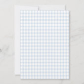 Blue Gingham Teddy Bear Neutral Baby Shower 招待状 (裏面)