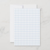 Blue Gingham Teddy Bear Neutral Baby Shower 招待状 (裏面)