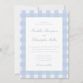 Blue Gingham Wedding Invitation 招待状 (正面)