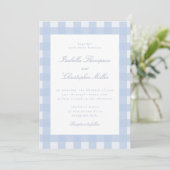 Blue Gingham Wedding Invitation 招待状 (スタンド正面)