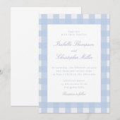 Blue Gingham Wedding Invitation 招待状 (正面/裏面)